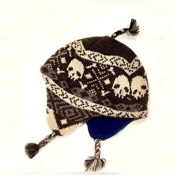 GAP KIDS Skull-themed Winter Pom Beanie/Hat with Earflap size S/M - Picture 3 of 10
